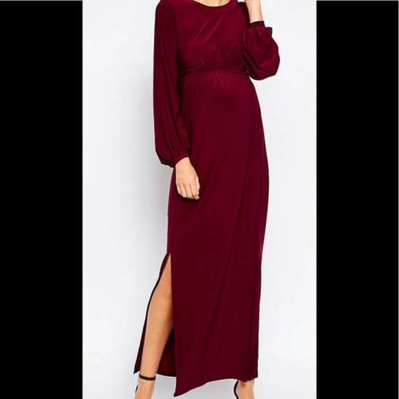 ASOS Maternity Dresses & Skirts - ASOS Maternity Drape Maxi Dress W/Blouson Sleeves